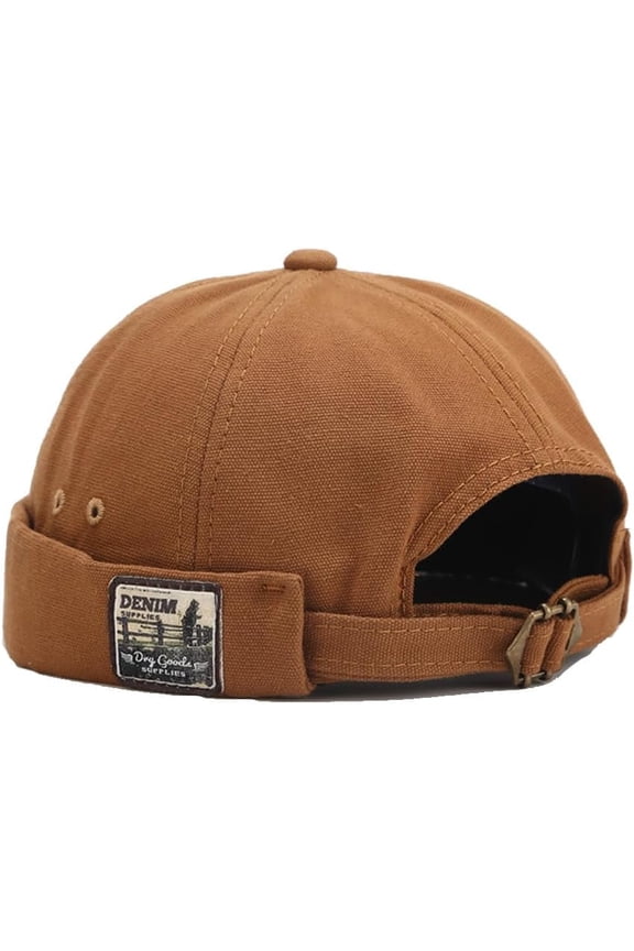 Brimless Sailor Cap,Adjustable Rolled Cuff Skull Beanie Hats for Men Women