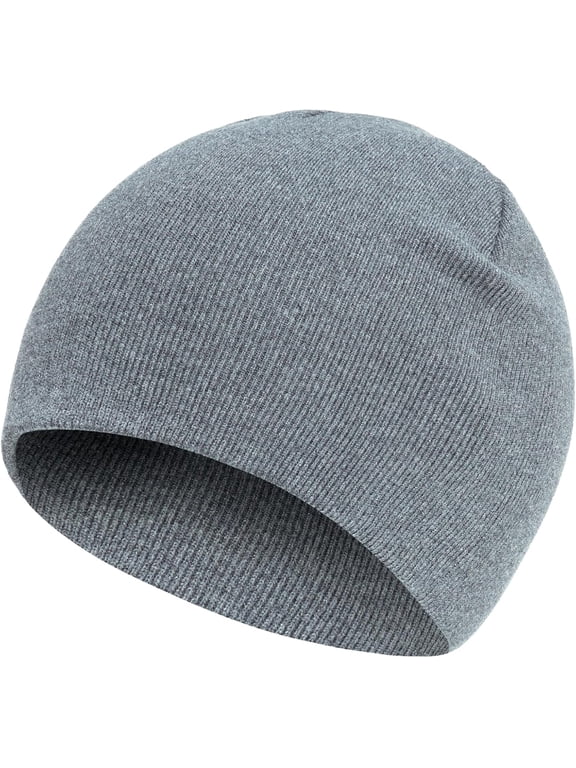 Cuffless Knit Fisherman Beanie, 100% Cotton Soft Warm Winter Skull Hat, Unisex for Men Women