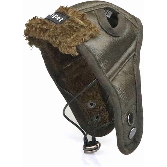 DOVACKA Dog Aviator Hat, Dog Winter Pilot Hat with Ear Flaps for Cold Weather (S, Brown)