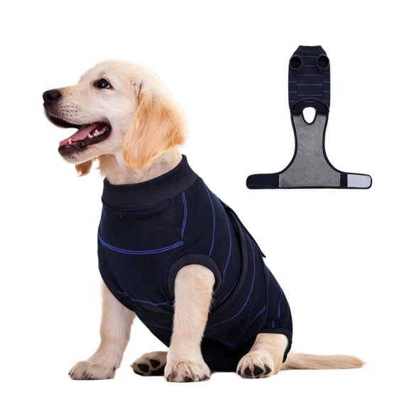 DOVACKA Dog Recovery Suit After Spay Neuter Surgery, Breathable Cotton Anti-Licking Wound Protection Onesie, Bodysuit with Roll-Up Potty Design, Elastic Recovery Shirt for Small Medium Large Dogs 