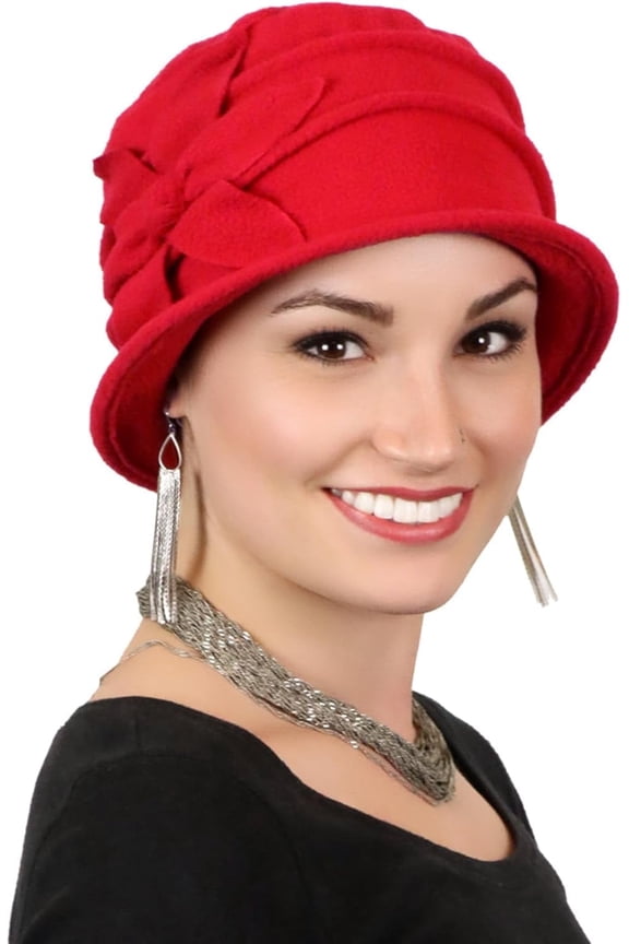 Fleece Flower Cloche Hat for Women Cancer Headwear Chemo Ladies Head Coverings