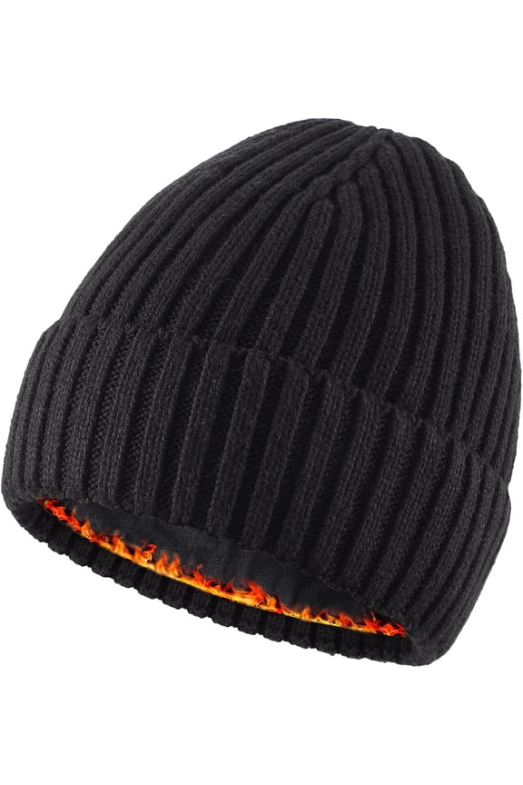 Fleece Lined Cuffed Beanie Hat for Men Women Knitted Winter Wool Beanies Skull Cap Warm Watch Hat