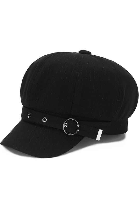 women's retro and lazy French beret, Hepburn style painter's newsboy hat, elegant and versatile in autumn, winter, spring and autumn。C-Black