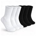 thumbnail image 1 of DOVACKA Kids 6-Pack Athletic Crew Socks, Thick Cotton with Elastic Arch Support & Ribbed Cuffs, Boys Girls 5-14 Years, 1 of 6