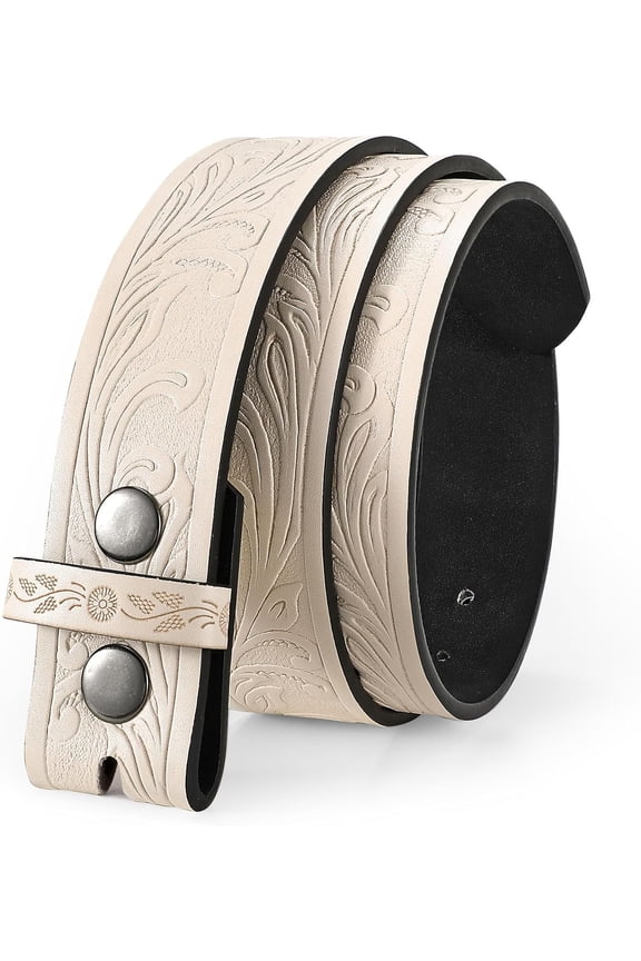 Men Women Western Belt Strap for Jeans Dress Cowboy Leather Belt Strap without Buckle