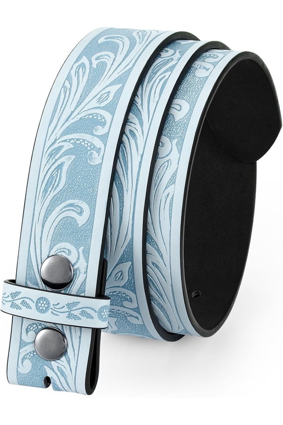 Men Women Western Belt Strap for Jeans Dress Cowboy Leather Belt Strap without Buckle