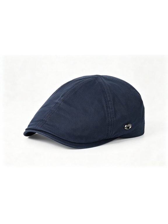 Men's Cotton 6-Panel Newsboy Cap, Vintage Breathable Adjustable Classic Cabbie Hat for Casual Outdoor