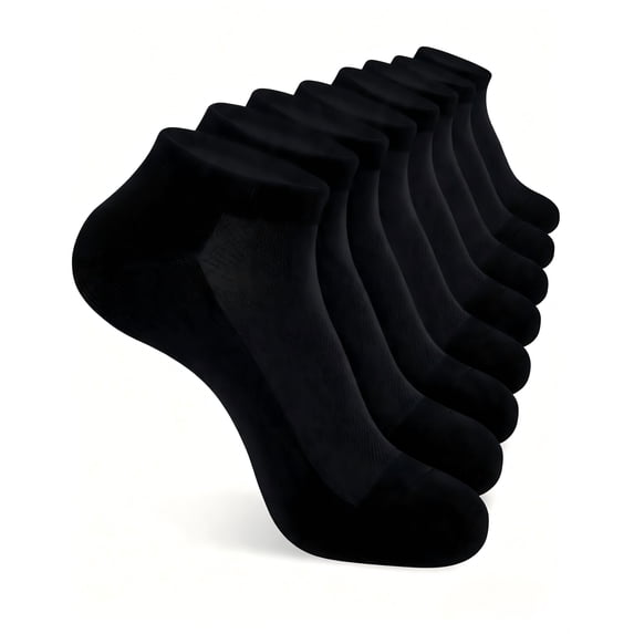DOVACKA Men's Low Cut No Show Ankle Socks, Cotton Non-Slip with Arch Support & Breathable Mesh, Size 9-12/13-15 for Sneakers