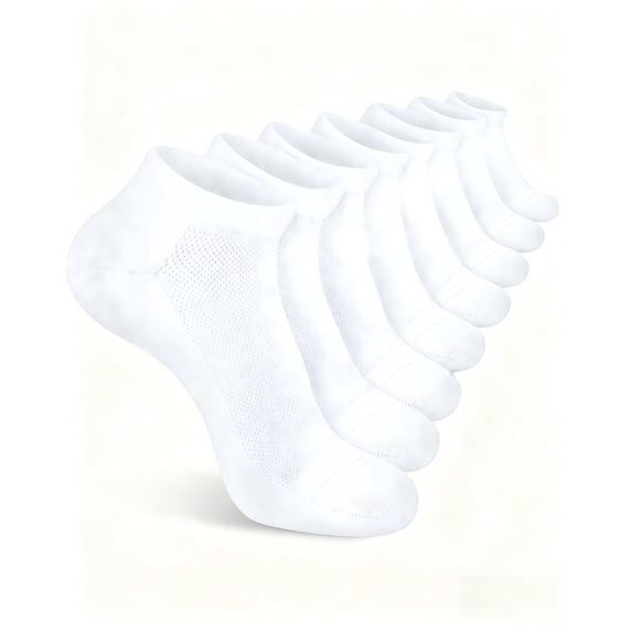 DOVACKA Men's Low Cut No Show Ankle Socks, Cotton Non-Slip with Arch Support & Breathable Mesh, Size 9-12/13-15 for Sneakers