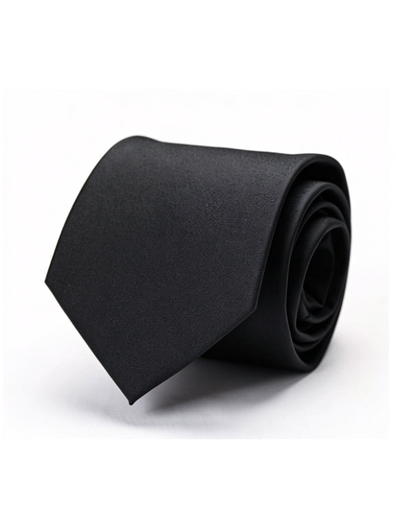 Men's Solid Satin Silk Necktie with Gift Box, Wedding Tie
