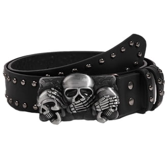 Double Grommet Leather Belt with Detachable Chain for Women  display picture 3
