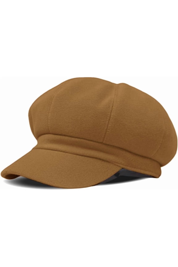 Clearance Women's Vintage Newsboy Cap 8-Panel Baker Boy Hat Comfort Fit。Camle