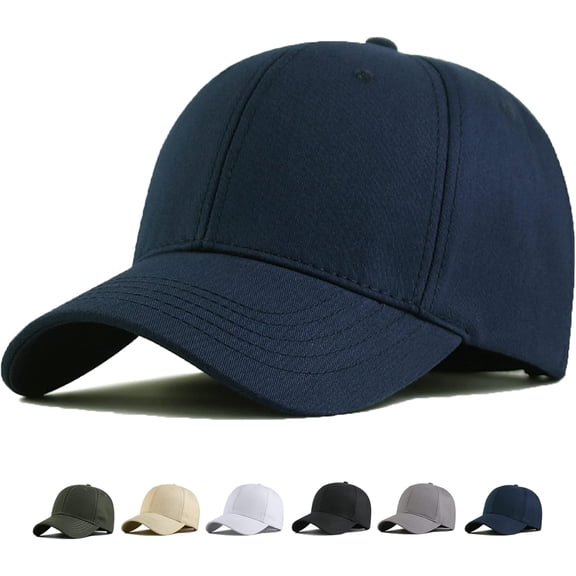 DOVACKA Oversize XXL Baseball Cap for Big Heads, Breathable Cotton Adjustable Dad Hat, 23.6"-26.8" Fits Large Size Men, Comfort Stretch Fit, 1-Pack