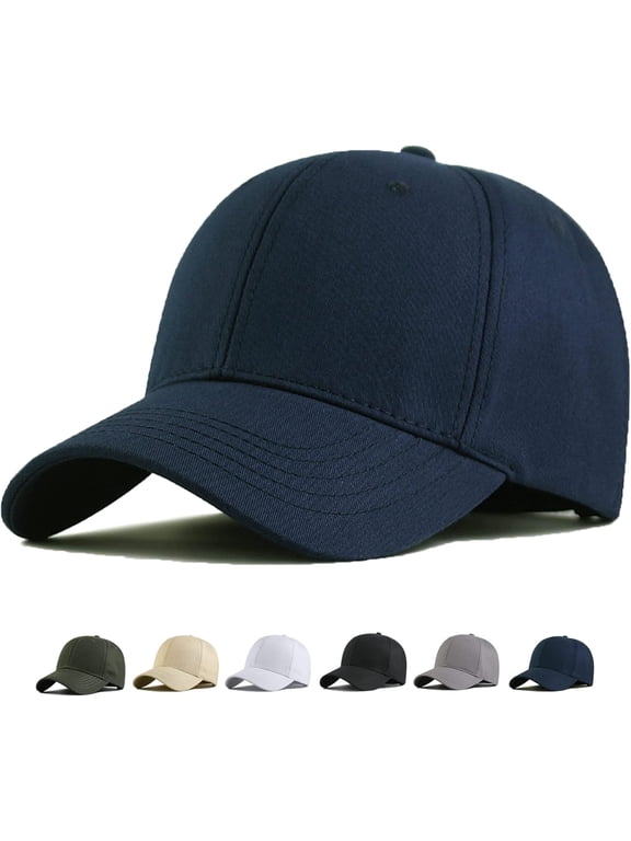Oversize XXL Baseball Cap for Big Heads, Breathable Cotton Adjustable Dad Hat, 23.6"-26.8" Fits Large Size Men, Comfort Stretch Fit, 1-Pack