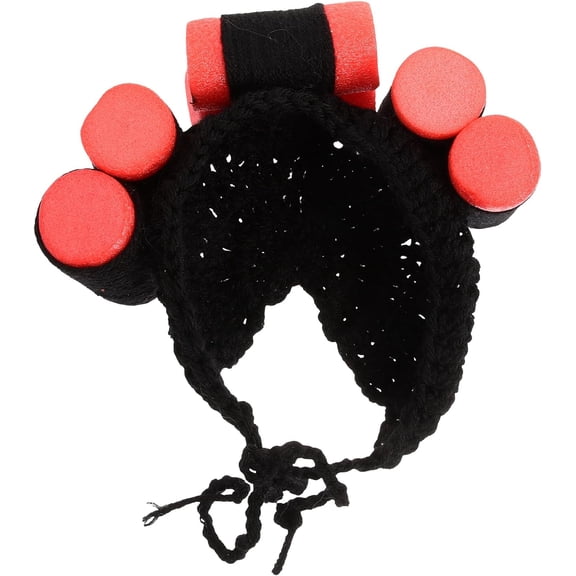 DOVACKA Pet Knitted Hat Curly Hair Shaped Cat Hat Dog Knitting Hat Pet Photo Prop for Puppy Kitten Halloween Costume Accessories - Medium (30-35cm)