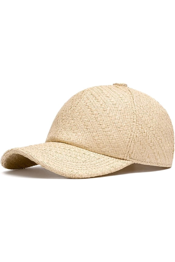 Retro Straw Baseball Cap for Men Women, Breathable Summer Paperstraw Crochet Hat