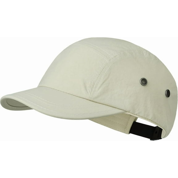 DOVACKA Short Brim 5 Panel Hat Quick Drying Baseball Cap for Men Women Lightweight Breathable Sports Hat Solid Color Dad Hat。Beige