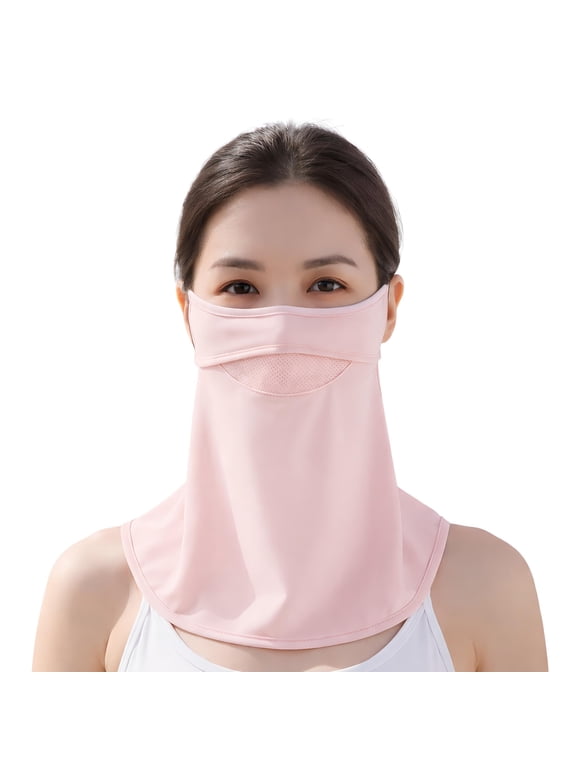 UPF 50+ Cooling Breathable Full Face & Neck Sun Mask, Lightweight UV Protection for Women Driving Gardening Golf