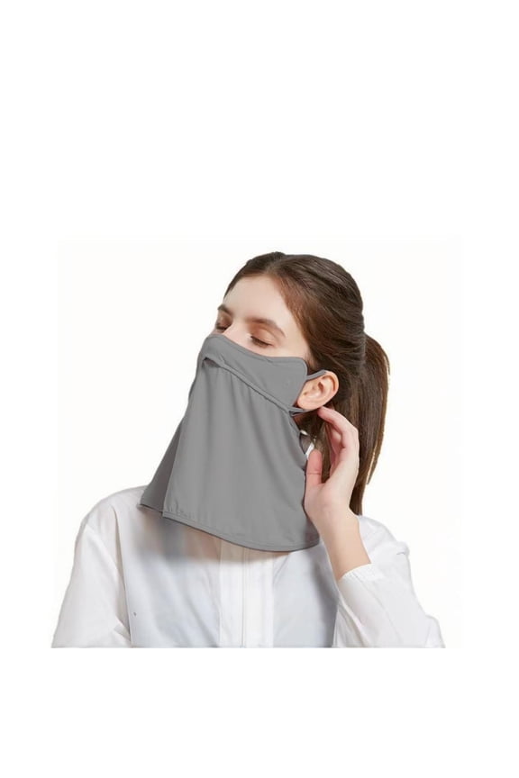 UPF 50+ Ice Silk Sun Protection Neck Gaiter Face Mask, Reusable Breathable Cooling UV Face Cover for Men Women