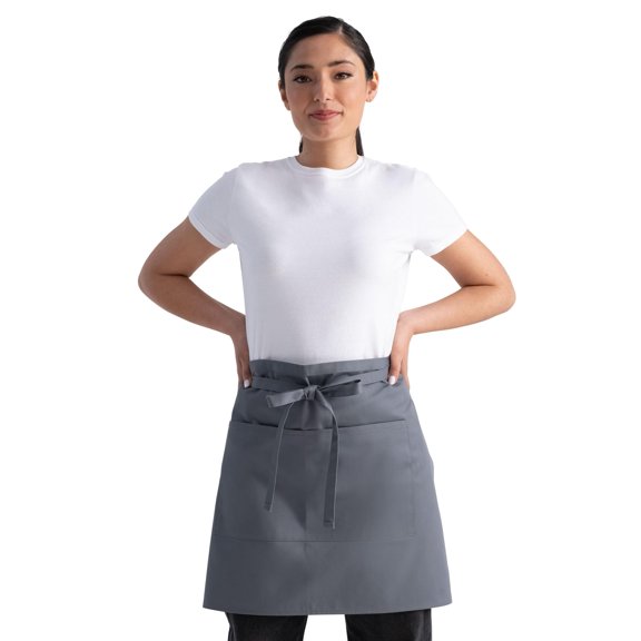 DOVACKA Unisex Half Bistro Server Apron, Adjustable Waist Apron with Pockets for Restaurant