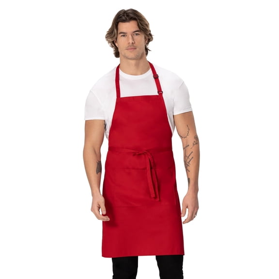 DOVACKA Unisex Heavy Duty Butcher Apron, Waterproof Bib Apron with Pockets for Meat Processing