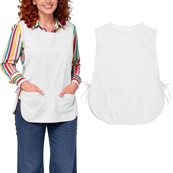 DOVACKA Unisex Water & Oil Resistant Smock Apron with Pocket, Kitchen Cleaning Work Apron for Men Women