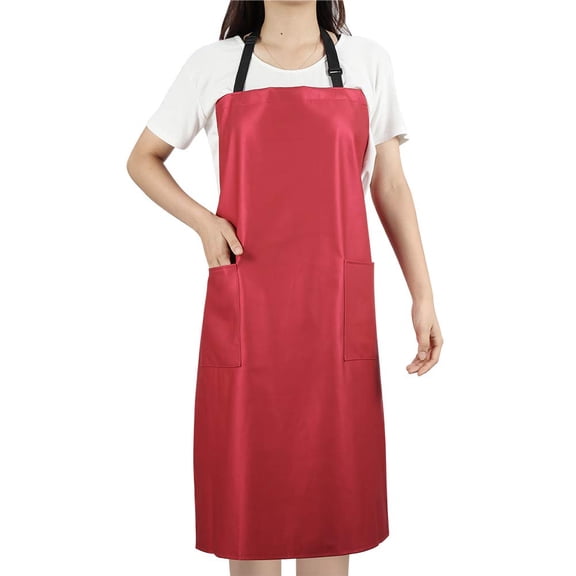 DOVACKA Waterproof Rubber pvc Apron W/ 2 Pockets - Lab Apron for DishWashing,Grooming