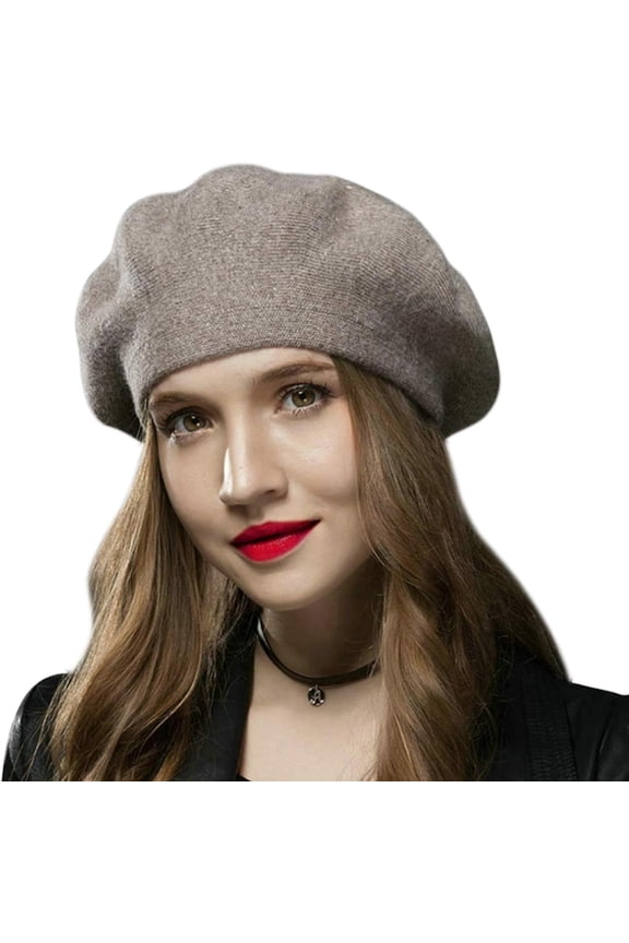 Women Beret Hat French Wool Beret Beanie Cap Classic Solid Color Autumn Winter Hats