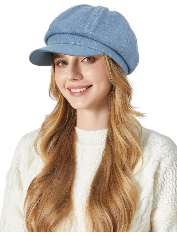 Women Denim Newsboy Hats Cotton Casual Cabbie Hat Stylish Beret French Cap Paperboy Caps