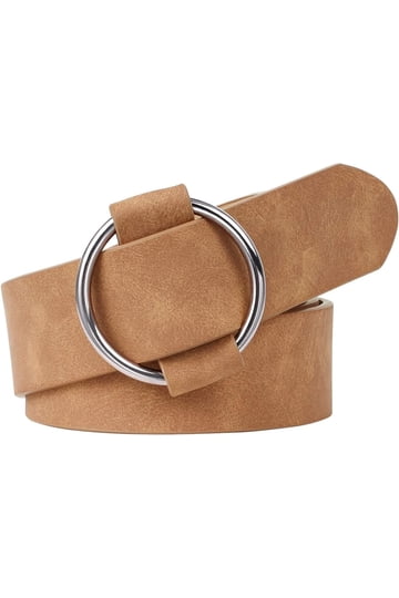 8319 Women’s Suede Leather Belt Dark Brown Boho Waistband With Silver Round RISANTRY Women main image 3