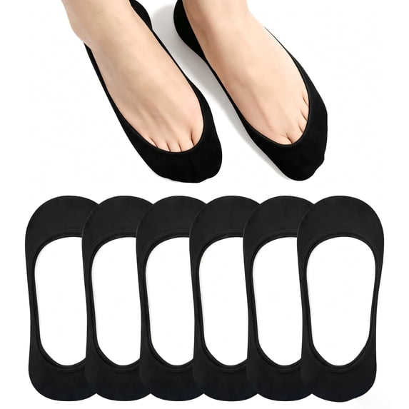 DOVACKA Women's 3/8-Pack No Show Liner Socks, Ultra Low Cut Cotton Non-Slip for Flats Loafers Heels, Size 6-11