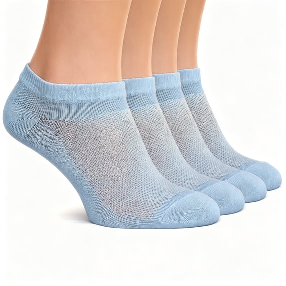 DOVACKA Women's 4/6-Pack No Show Ankle Socks, Ultra Thin Breathable Cotton Low Cut for Running Athletic Sport