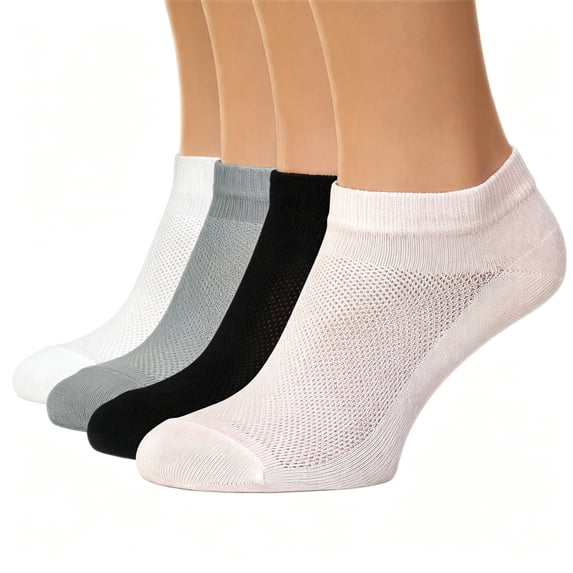 DOVACKA Women's 4/6-Pack No Show Ankle Socks, Ultra Thin Breathable Cotton Low Cut for Running Athletic Sport
