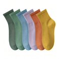 thumbnail image 1 of DOVACKA Women's 6-Pack Pure Cotton Mini Crew Socks, Moisture Wicking Seamless Toe Anti-Pilling for Athletic & Casual, 1 of 6