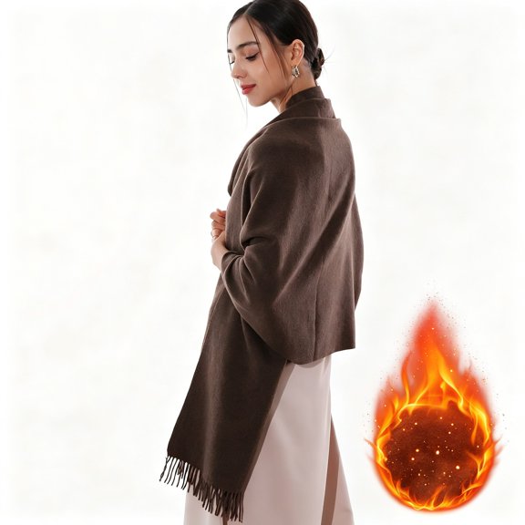 DOVACKA Women's Large Pashmina Winter Shawl Wrap, Soft Warm Scarf for Evening Dresses, Cozy Christmas Gift