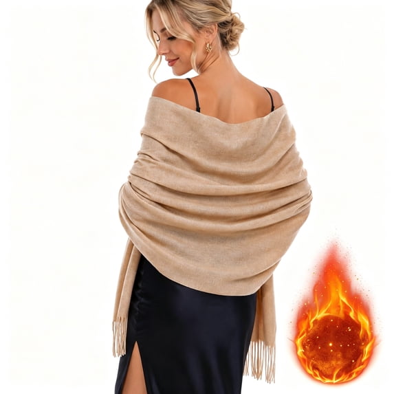 DOVACKA Women's Large Pashmina Winter Shawl Wrap, Soft Warm Scarf for Evening Dresses, Cozy Christmas Gift