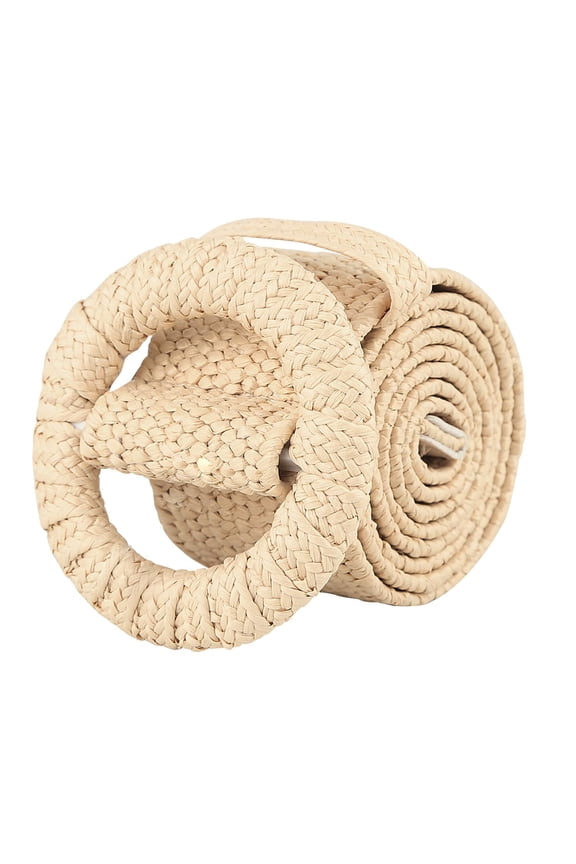 Women's Woven Rattan Wide Stretch Straw Belt, Boho Elastic Waistband for Dresses Summer Beach