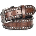 thumbnail image 1 of DOVACKA Womens Circle Studded Leather Belt, Punk Rock Rivets-Belt Ladies Belt for Jeans Pants Dresses,PU Leather Belt for Women, 1 of 6