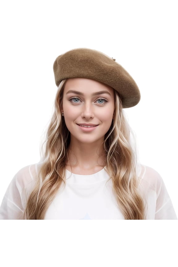 Wool Blend Women Beret Hat French Beret Cap Winter Fashion Solid Color Hat for Women Girls Lady
