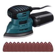 Detail Sander, 130W Hand Sander with Vacuum Dust Collector, 12000RPM Palm Sander, Compact Electric Sander for Wood & Metal, 12 Sandpapers