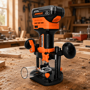 DOVAMAN 20V Cordless Router Tool, Brushless Wood Router with 6-Speed Control, 8-Level Depth Adjustment, 1-9/16" Cutting Depth, Aluminum Base & Dust Collection