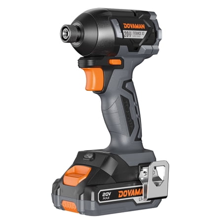 DOVAMAN 20V Max Cordless Impact Driver, 1/4" Hex Brushless, 1,770 In-lbs Torque, Compact Design, Includes Battery & Charger, Ideal for Heavy-Duty Driving and Repairs