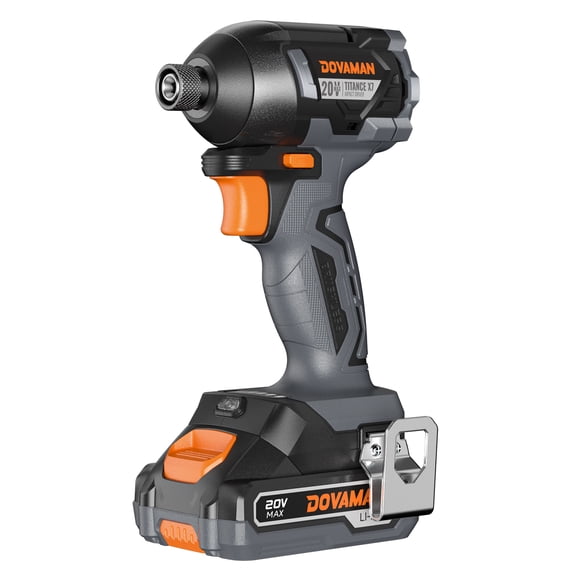 DOVAMAN 20V Max Cordless Impact Driver, 1/4" Hex Brushless, 1,770 In-lbs Torque, Compact Design, Includes Battery & Charger, Ideal for Heavy-Duty Driving and Repairs