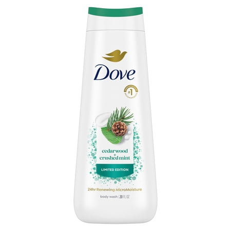 Dove Body Wash For Renewed, Healthy-Looking Skin Cedarwood & Crushed Mint Gentle Skin Cleanser With 24hr Renewing MicroMoisture ,20 fl oz