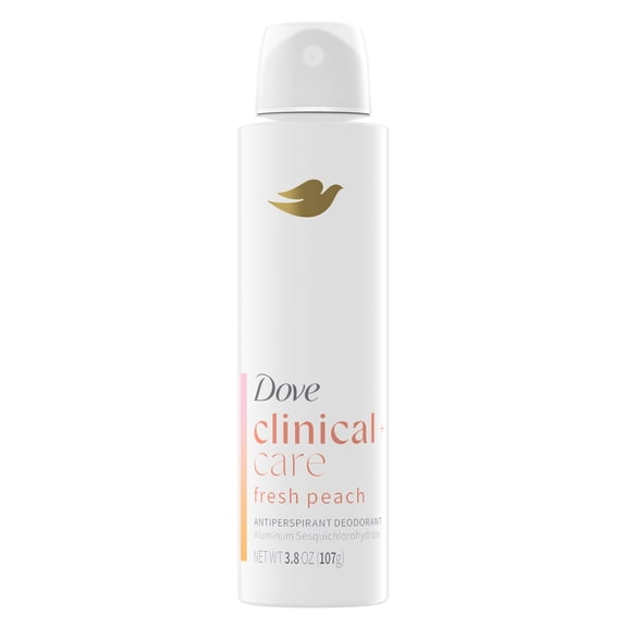 Dove Clinical + Care Antiperspirant Deodorant Dry Spray For Women With Nourishing Serum Fresh Peach, 3.8 oz