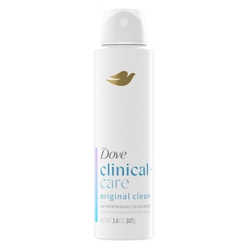 Dove Clinical + Care Antiperspirant Deodorant Dry Spray For Women With Nourishing Serum Original Clean ,3.8 oz