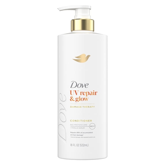 Dove Damage Therapy Conditioner Repairs 99% of UV Hair Damage UV Repair & Glow With Ferulic Serum 18 fl oz