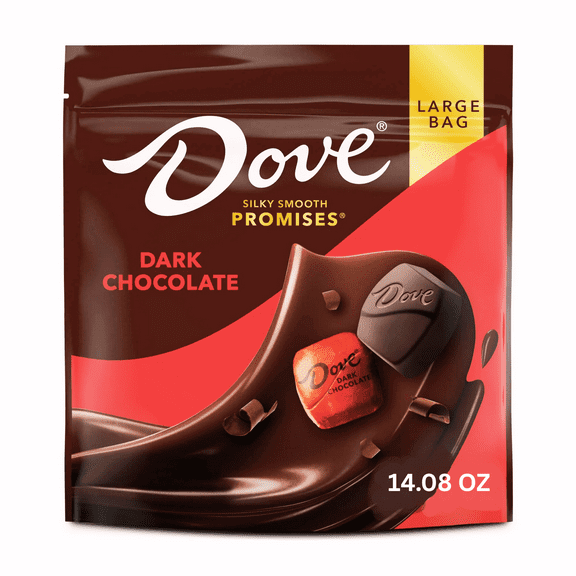 DOVE Dark Chocolate PROMISES Decadent Moments in Every Foil 14.08 oz