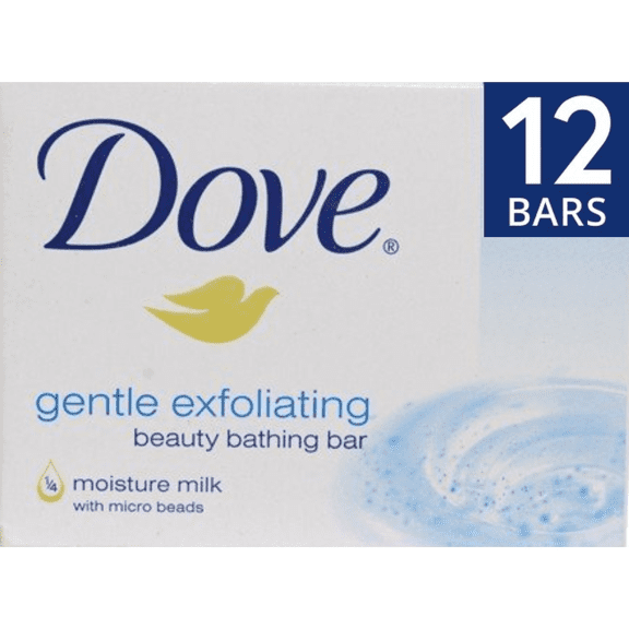 DOVE GENTLE EXFOLIATING Beauty Soap Bars 4.76 Oz. Pack Of 12