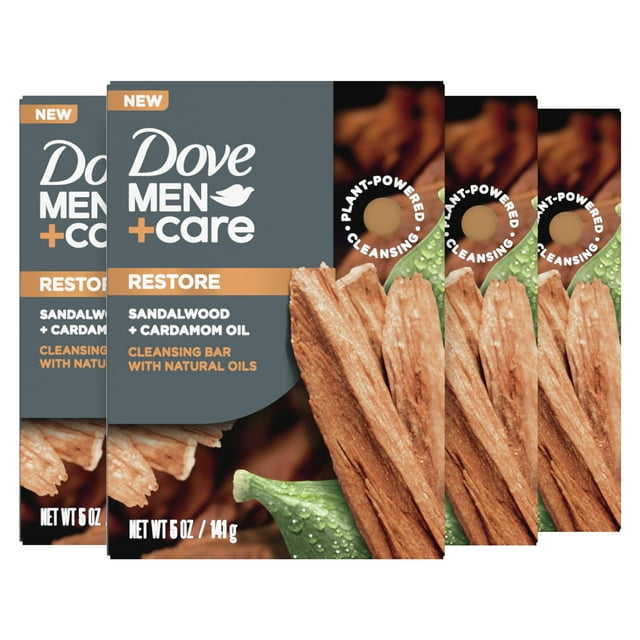 DOVE MEN + CARE AIF4 Cleansing Bar Soap Sandalwood + Cardamom Oil 4